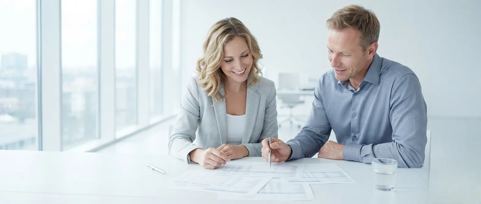 A bookkeeper reviewing a payroll year at close